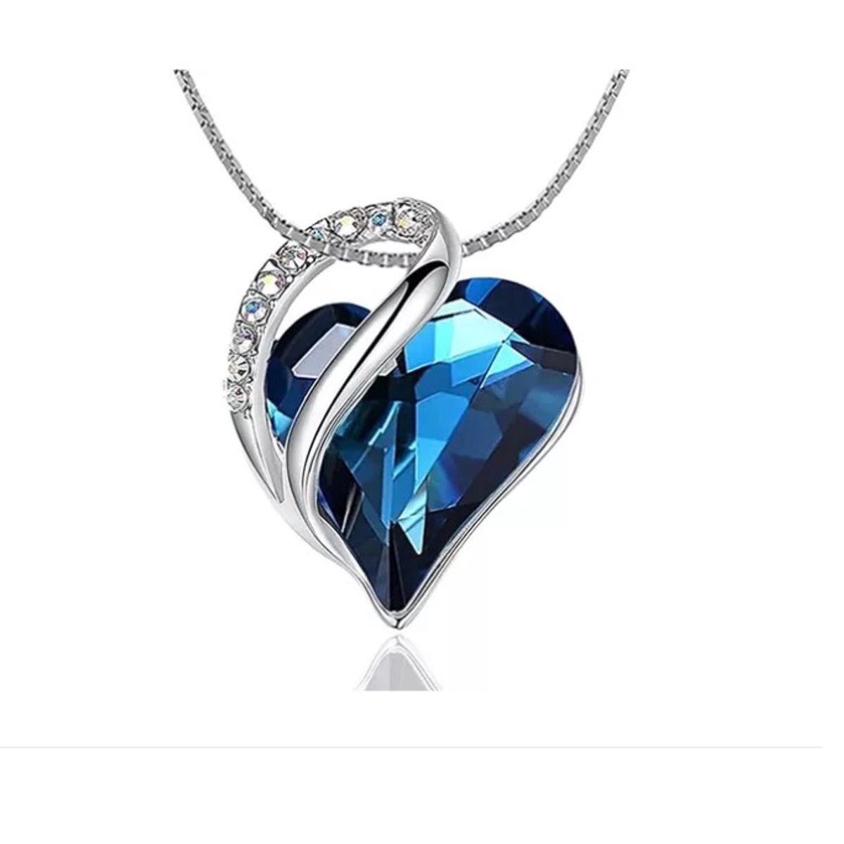 GENERICO - Collar Plata Fina 925 Corazón De Amor Infinito