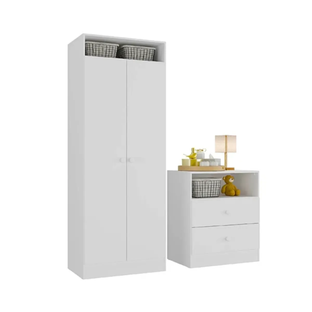 KIDSCOOL - Clóset + Cómoda Blanco Top Baby