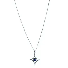 ANDREA COGGIOLA JOYAS - Collar Lapislázuli Trébol Místico Plata Fina 925
