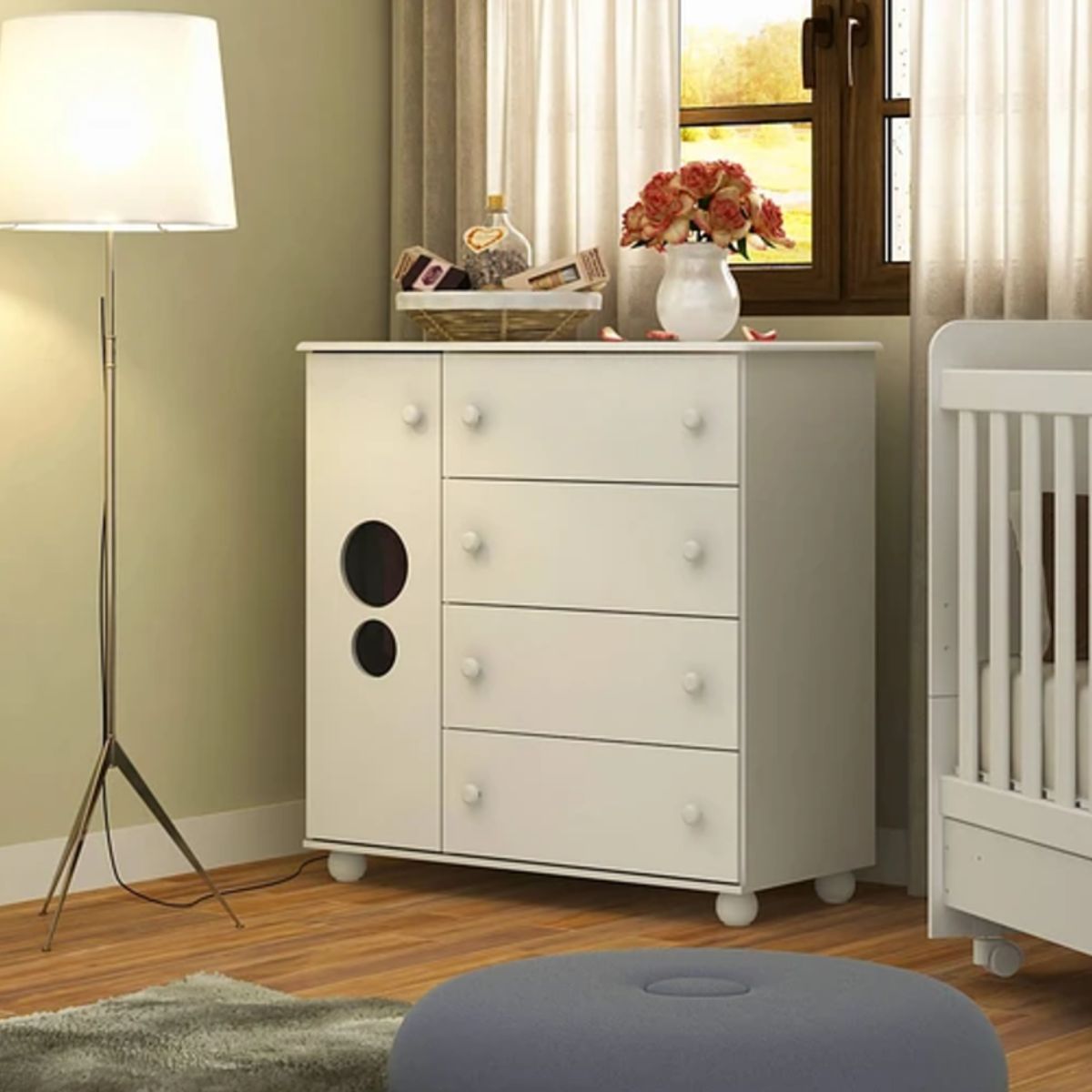 KIDSCOOL - Comoda Top 4 Cajones Blanco