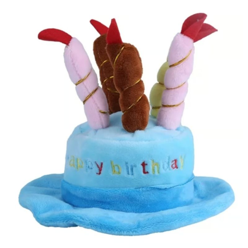 GENERICO - Gorro De Cumpleaños Para Gatos Perros Mascotas Azul