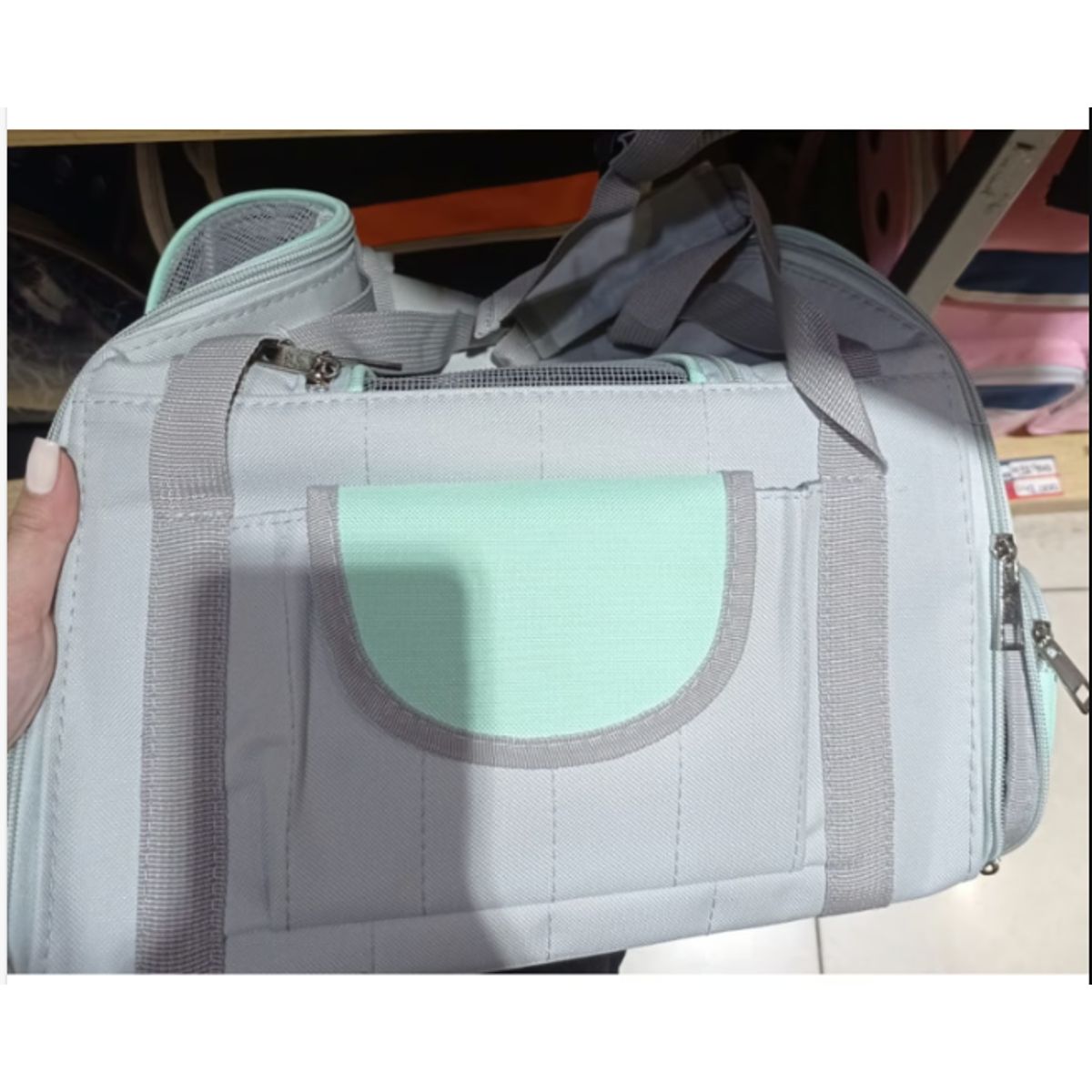 GENERICO - Bolso Viajero Transportador De Mascotas Gris