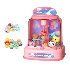 OEM - MINI MAQUINA DE GARRA ATRAPA PELUCHES ROSA