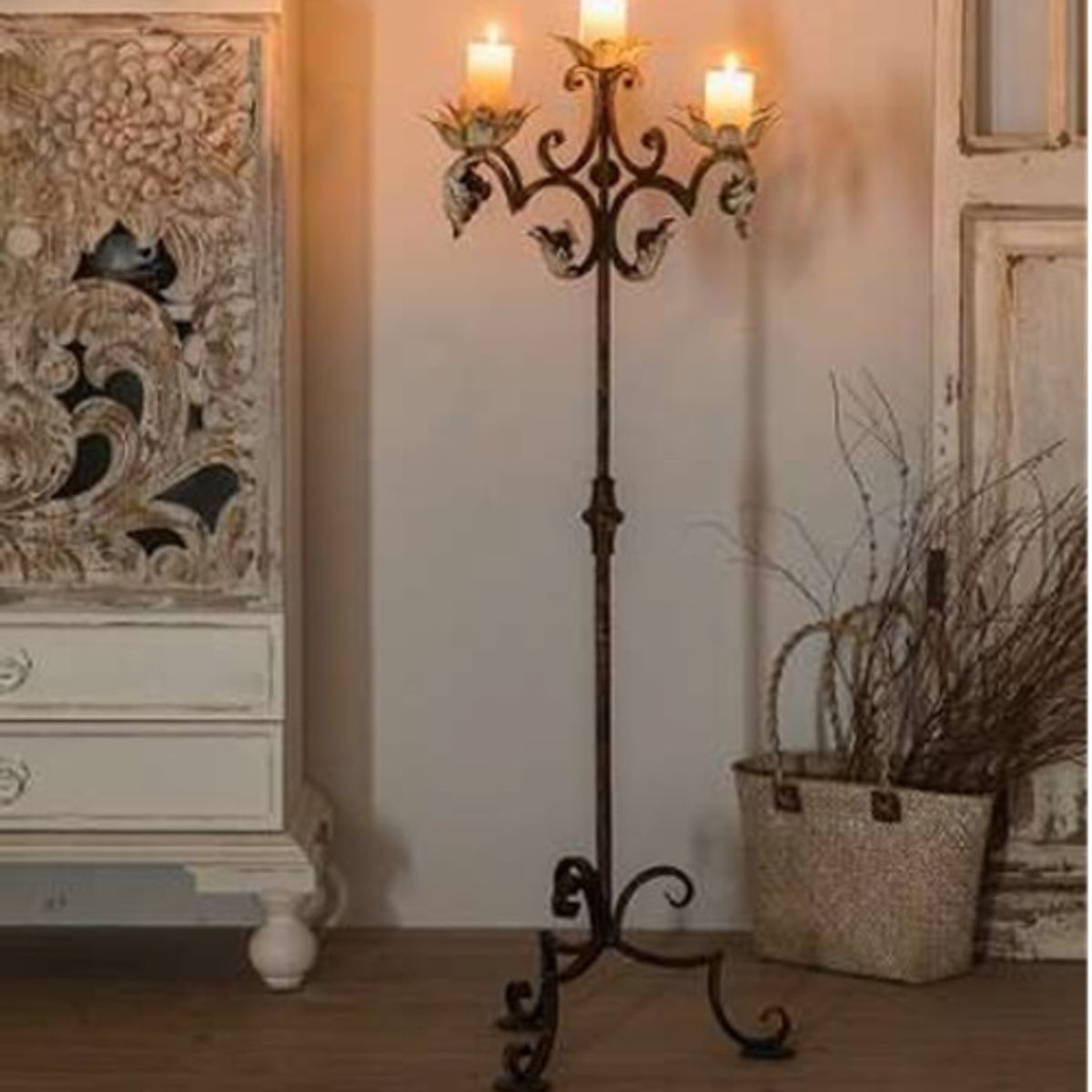 GENERICO - Candelabro Pedestal Porta Velas