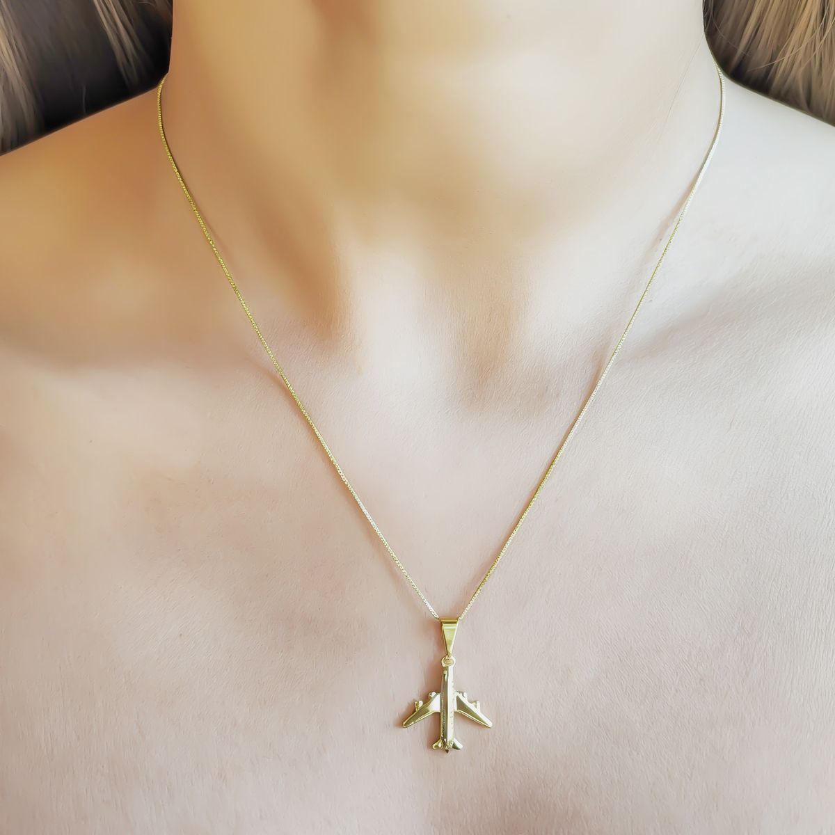 COGGIOLA - Collar Avión Enchapado Oro 18K