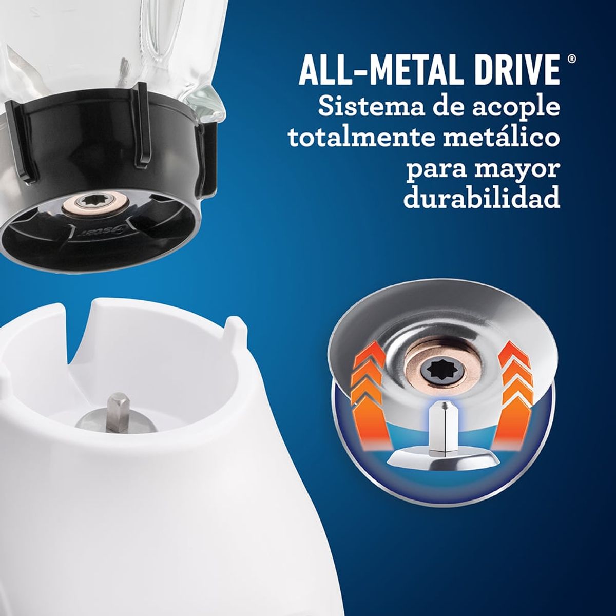 OSTER - Licuadora Oster® Con Vaso De Vidrio Y Control De Perilla Color Blanco
