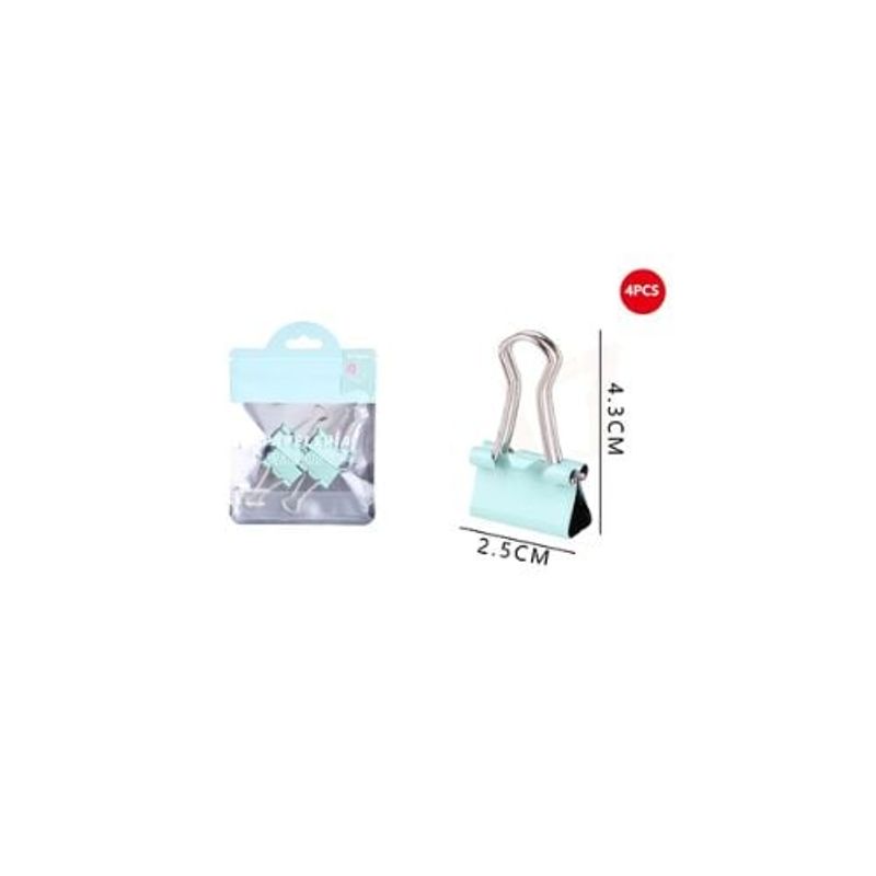 GENERICO - Pinza De Papel Celeste 4 3x5 Cm 4 Pcs
