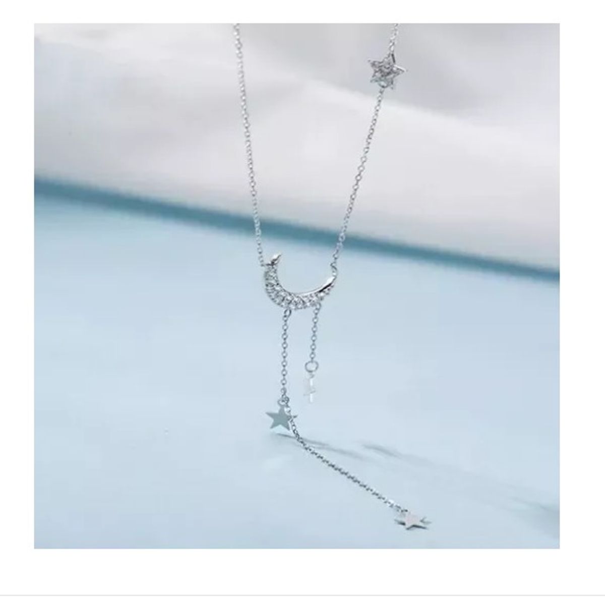 GENERICO - Collar Luna Y Estrellas Plata 925 Mujer
