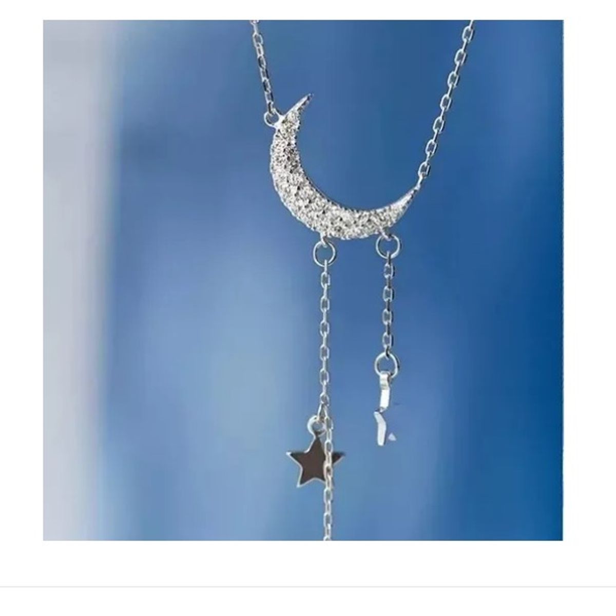 GENERICO - Collar Luna Y Estrellas Plata 925 Mujer