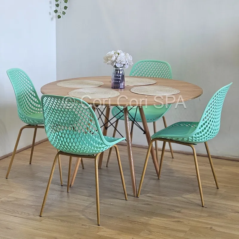 CORI CORI - Comedor Mesa Wood 120cm + 4 Sillas Panal Menta…