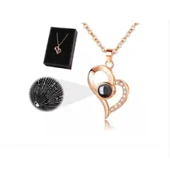 GENERICO - Collar Te Amo 100 Idiomas Plata 925 Bañado Oro