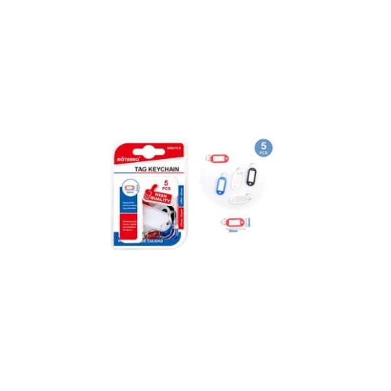 GENERICO - Llavero Con Etiqueta 5 Pcs