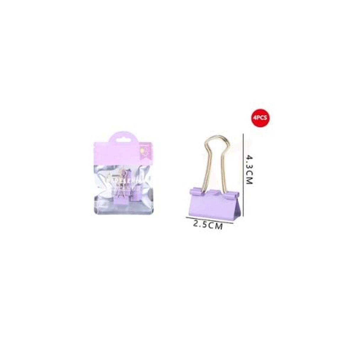 GENERICO - Pinza De Papel Lila Pastel 2 5x4 3 Cm 4 Pcs