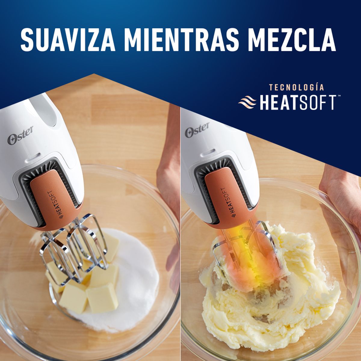 OSTER - Batidora De Mano Oster® Tecnología Heatsoft Color Blanco