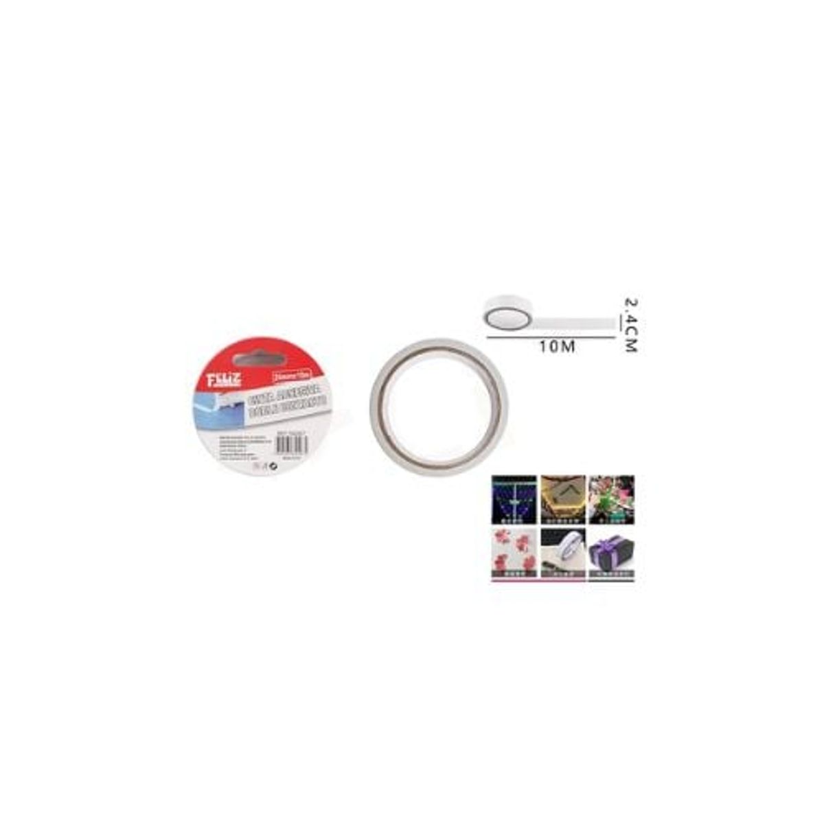 GENERICO - Cinta Adhesiva Doble Contacto 2 4 Cm x10 M