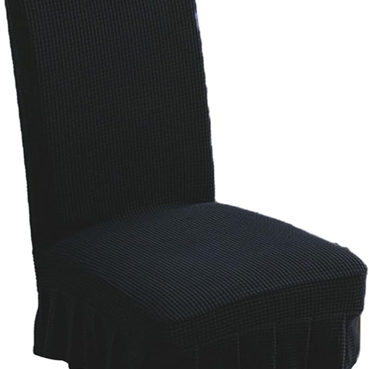 GENERICO - SET DE 6 FUNDAS DE SILLAS CUADRILLE CON FALDON NEGRA