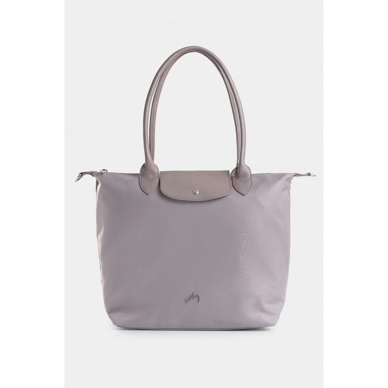VELEZ - Vélez Shopping Ámbar En Lona Para Mujer Detalle Cuero Gris