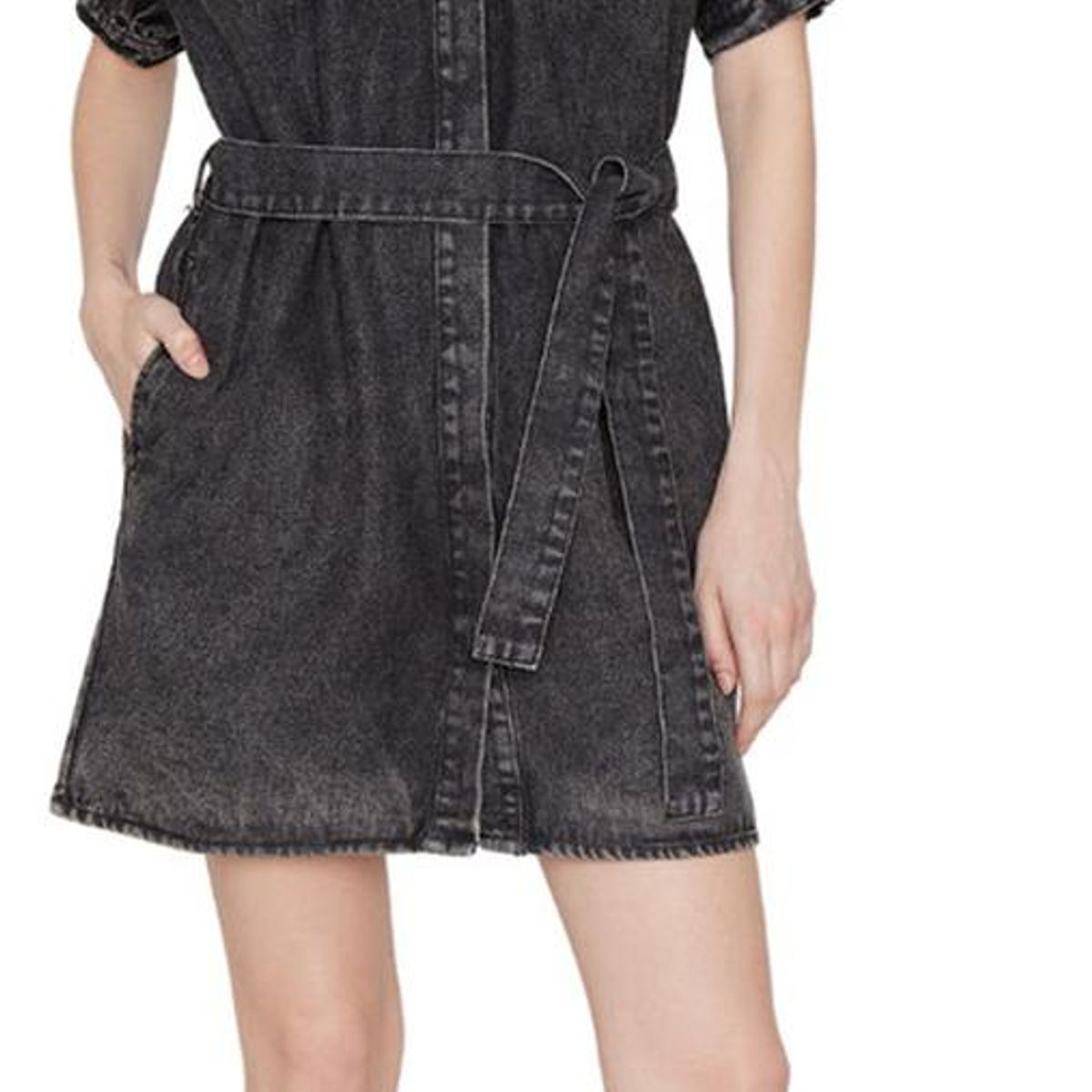 JACINTA TIENDA - Vestido Denim manga corta negro Jacinta Tienda