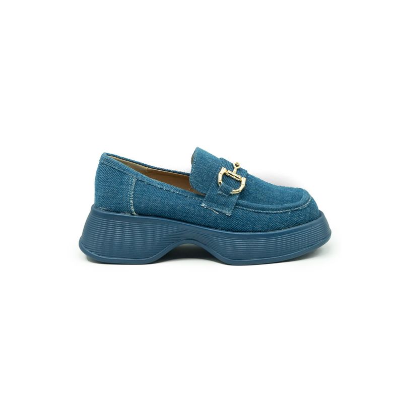APOSTOL - Mocasin Jeans con plataforma vintage hebilla