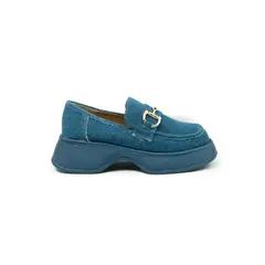 APOSTOL - Mocasin Jeans con plataforma vintage hebilla