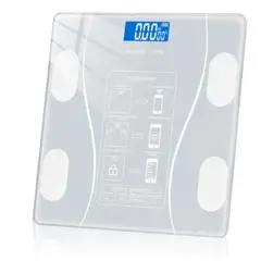 CRUSEC - Balanza Bascula Pesa Digital Bluetooth Inteligente Smart - Blanco
