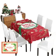 OMAS - Mantel Navidad Merry Christmas Tela Poliéster 137x240 cm