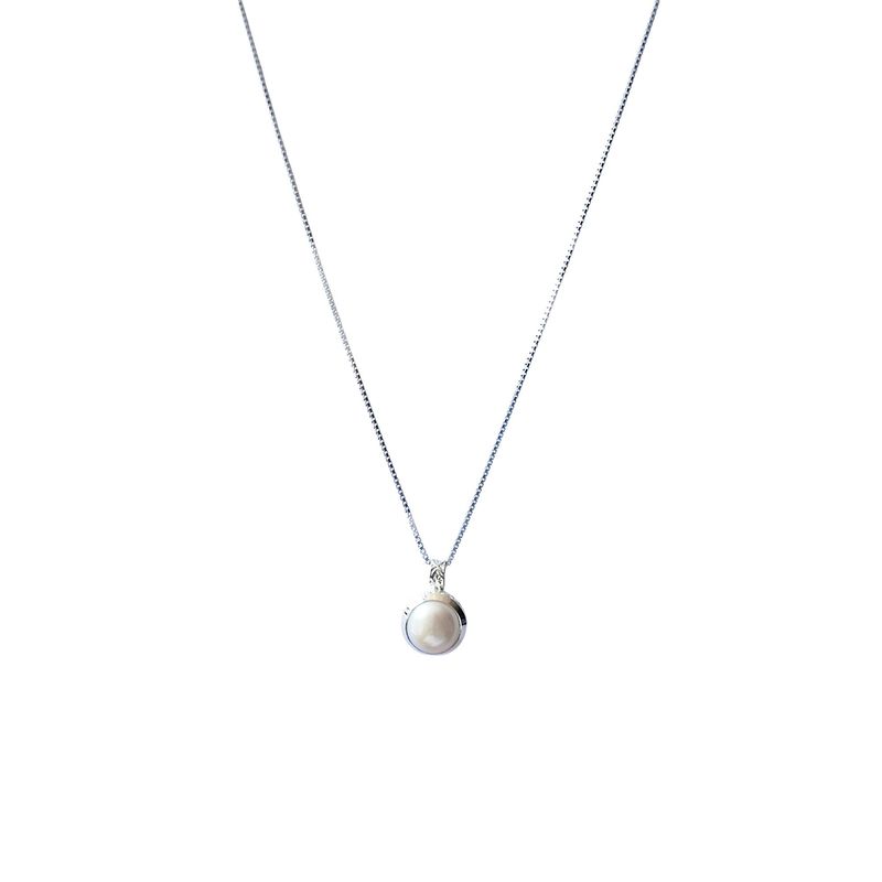 ANDREA COGGIOLA JOYAS - Collar Perla De Río Redondo Veneciana Plata Fina 925