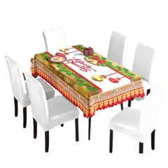 OMAS - Mantel Navidad Merry Christmas Dorado Poliéster 137x200 cm