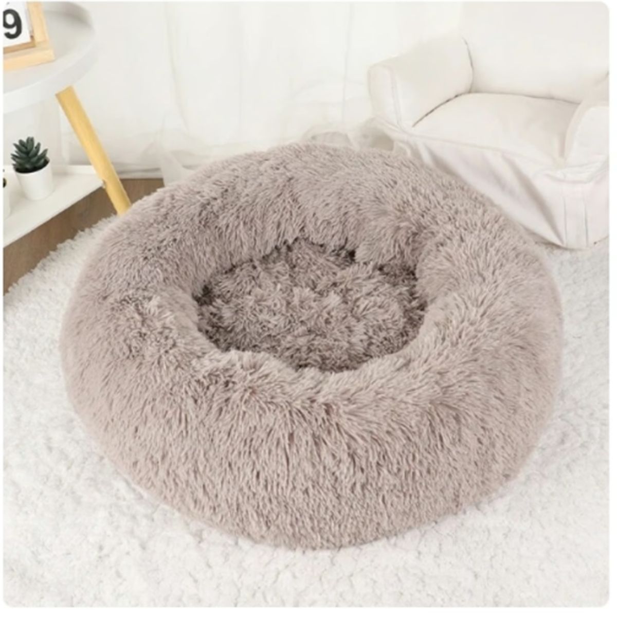 GENERICO - Donut Cama De Felpa Para Perro Gris