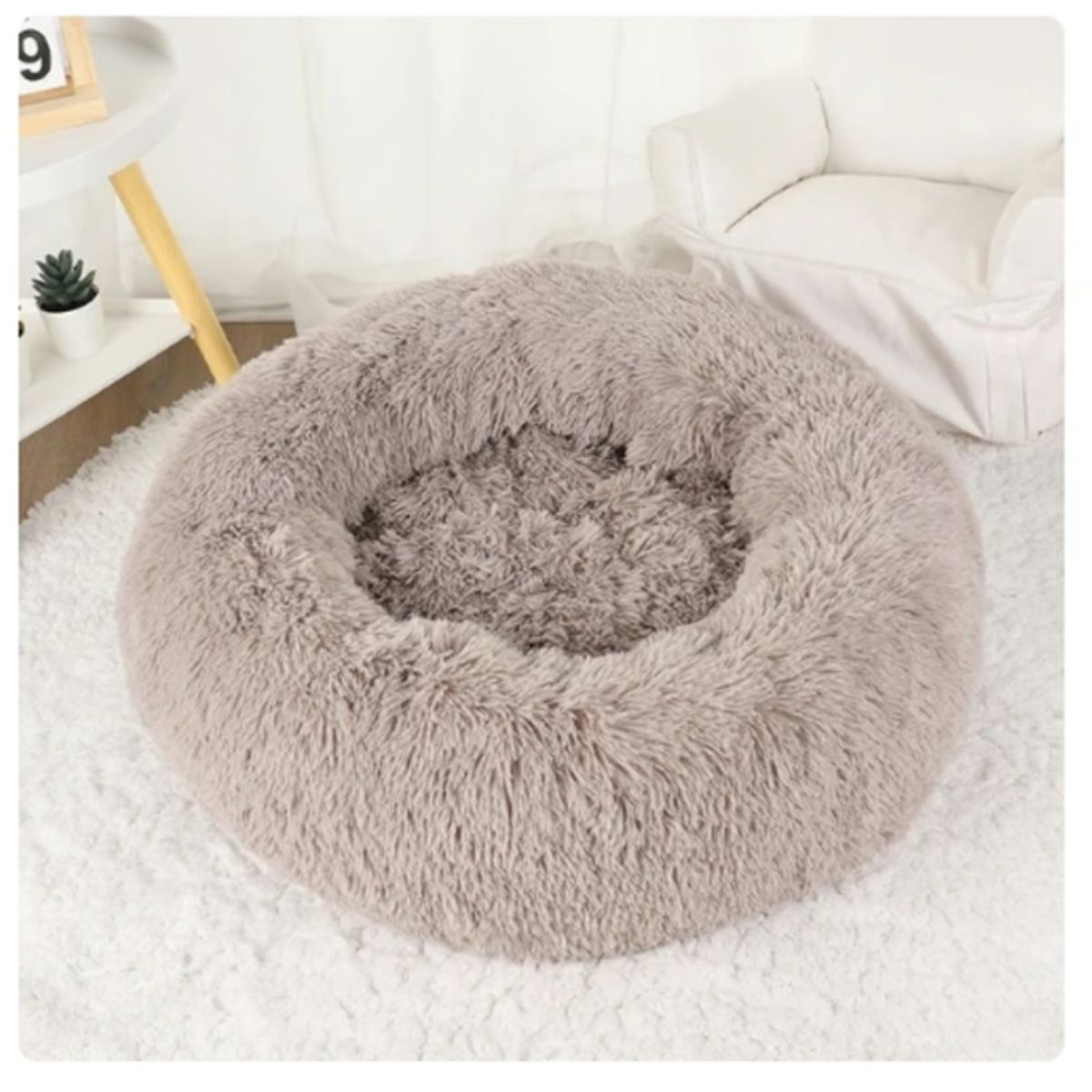 GENERICO - Donut Cama De Felpa Para Perro Gris