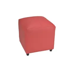 BILDUN - Pouf Cuero Sintético Rojo
