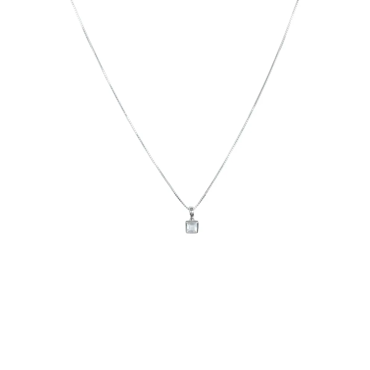 COGGIOLA - Collar Piedra Luna Cuadrado Veneciana Plata Fina 925