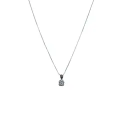 ANDREA COGGIOLA JOYAS - Collar Trebol Circón Cadena Veneciana Plata Fina 925