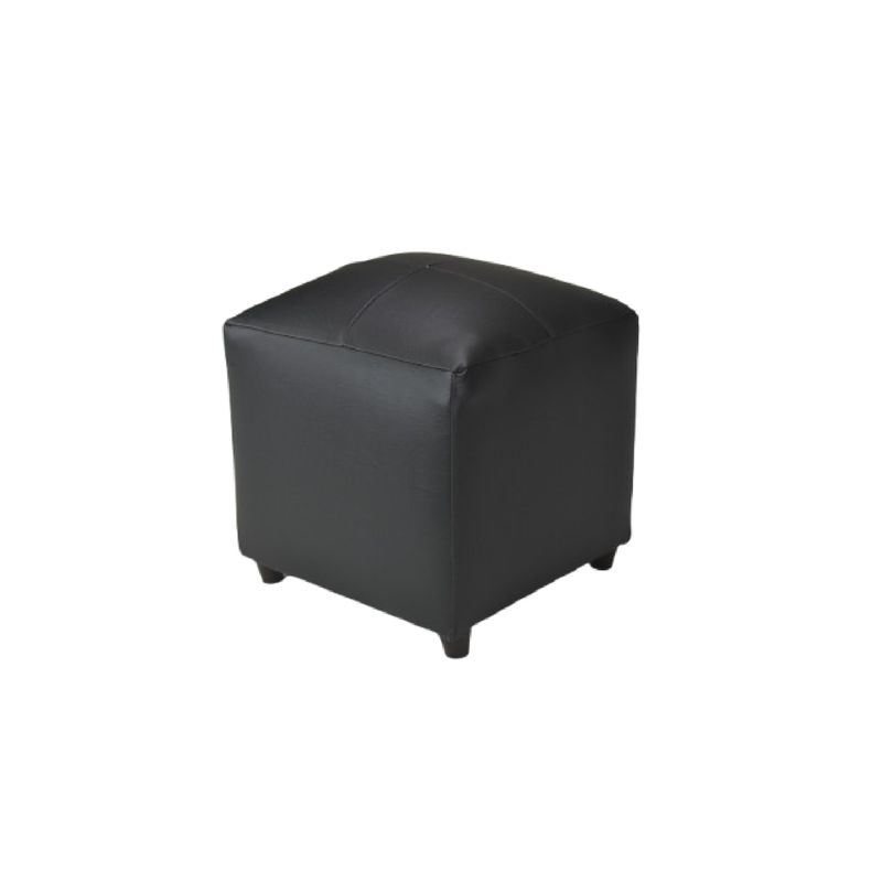 BILDUN - Pouf Cuero Sintético Negro