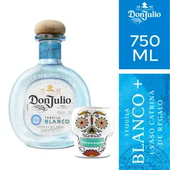 DON JULIO - Tequila Blanco 750cc + Vaso Catrina de Regalo