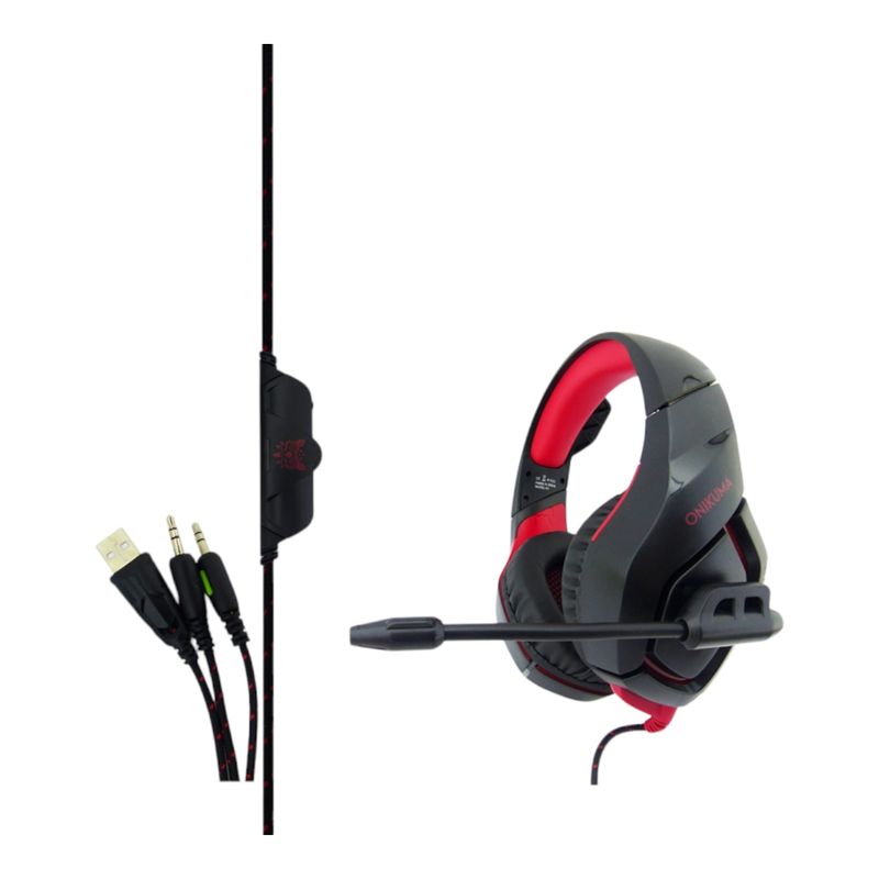 GENERICO - Audifono Para Gamer Con Microfono PS4 XBOX Switch Onikuma Con Luz rojo