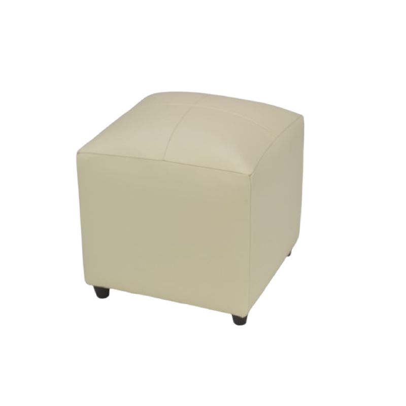 BILDUN - Pouf Cuero Sintético Marfil