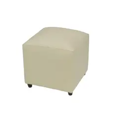 BILDUN - Pouf Cuero Sintético Marfil