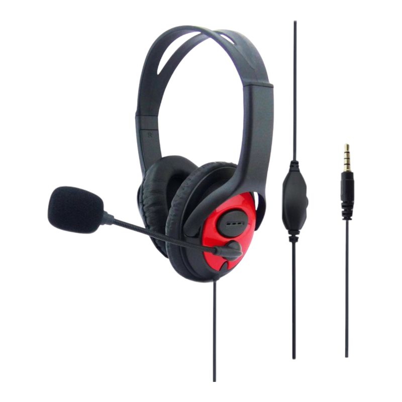 GENERICO - Audifonos Para Gamer Con Microfono Multimedia Para PS4 Xbox PC rojo