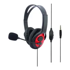 GENERICO - Audifonos Para Gamer Con Microfono Multimedia Para PS4 Xbox PC rojo