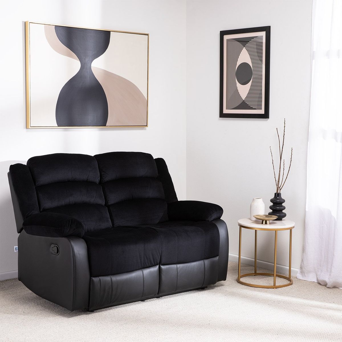 VYS SPA - SOFA RECLINABLE 2 CUERPOS BLACK VENOM