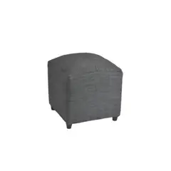 BILDUN - Pouf Tela Lino Color Negro