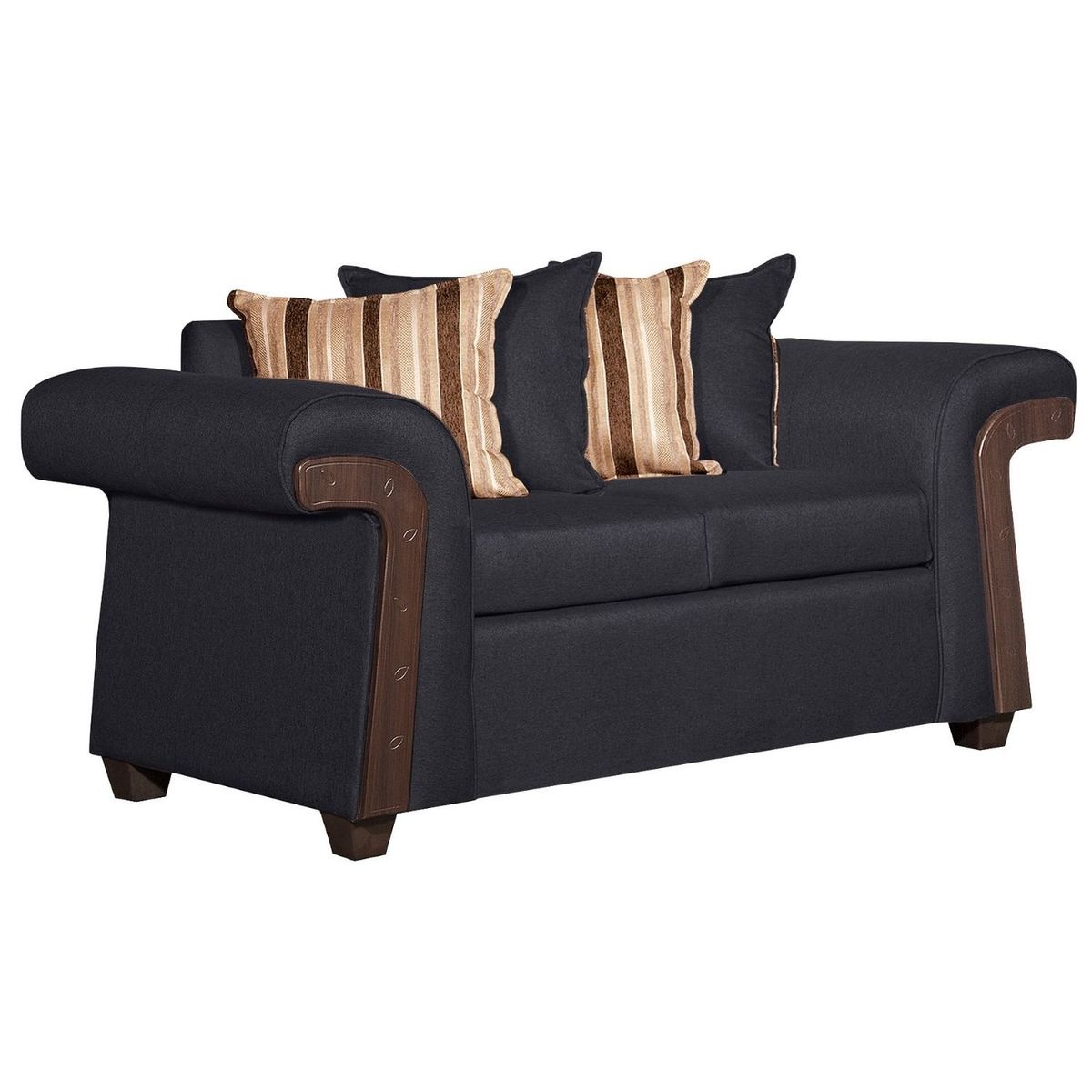 RUZAM MOBEL - SOFÁ 2 CUERPOS NAPOLES NEGRO