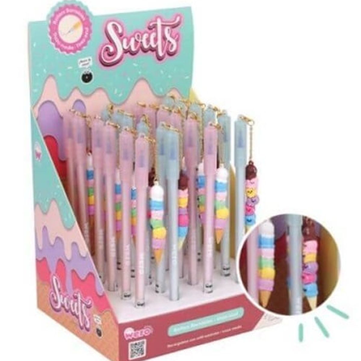 GENERICO - Lápiz Gel Azul Borrable Diseño de helado