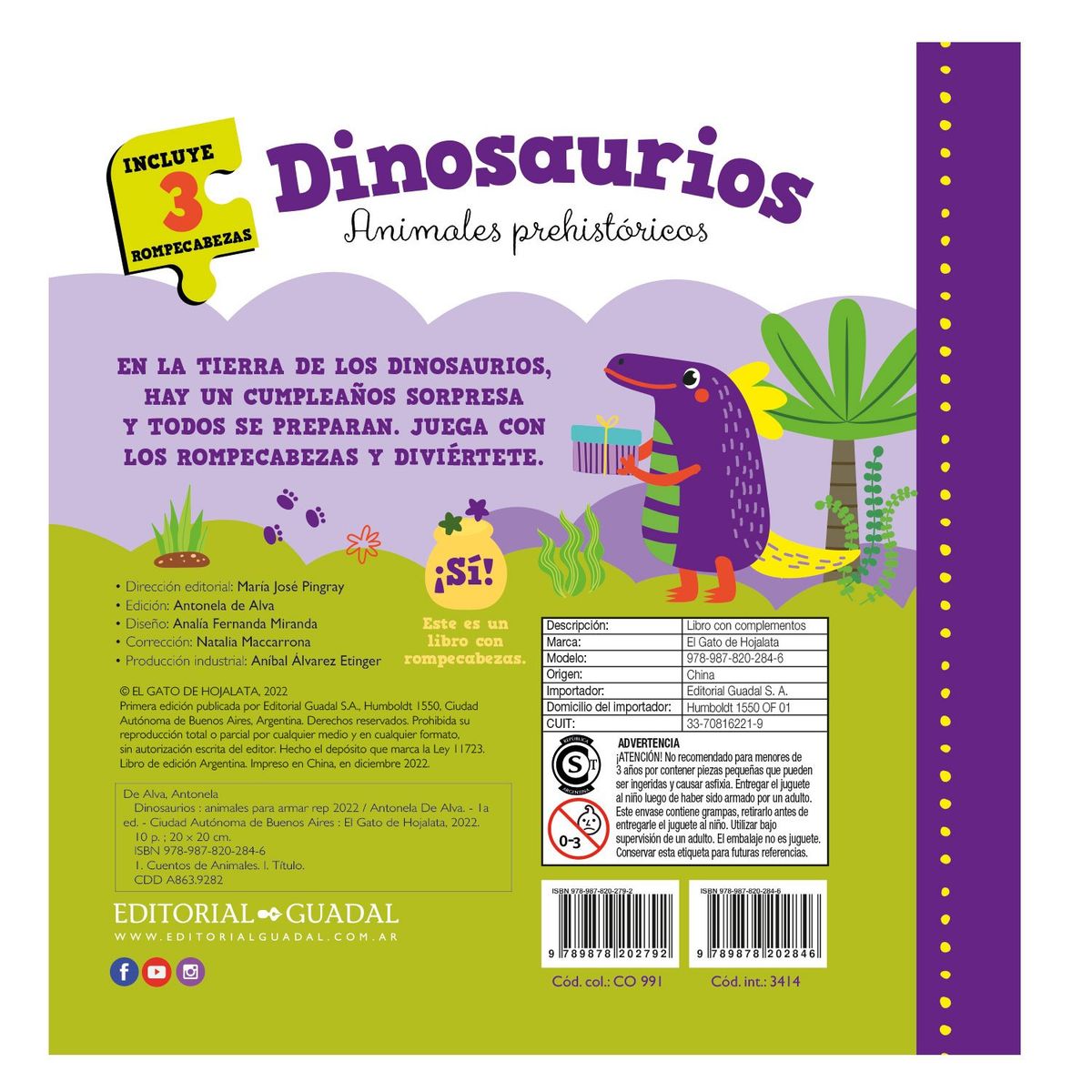 EDITORIAL GUADAL - Libro Dinosaurios. Animales Prehistóricos