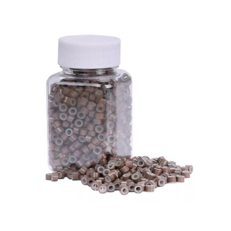 GENERICO - 500 Microring Para Extension De Cabello CAFE CLARO  #8