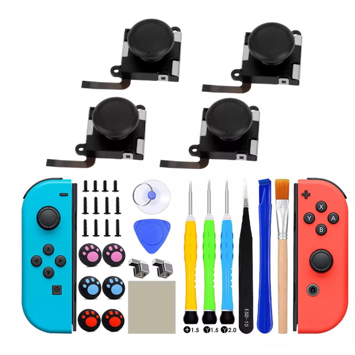 GENERICO - Kit De Reparación Mando Joycon 33 Pcs Para Nintendo Switch