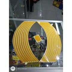 GENERICO - Kit de sticker adhesivos reflectivos para llantas AMARILLO