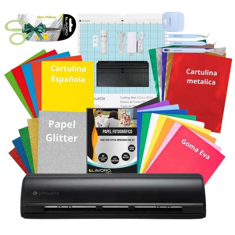 SILHOUETTE - KIT PAPELERIA FULL CAMEO 5 NEGRA