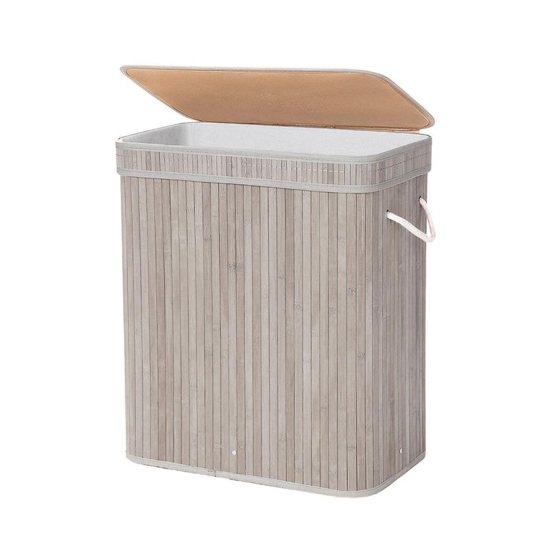SOHOGAR - Cesto plegable para ropa de bambú gris
